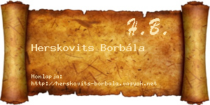 Herskovits Borbála névjegykártya